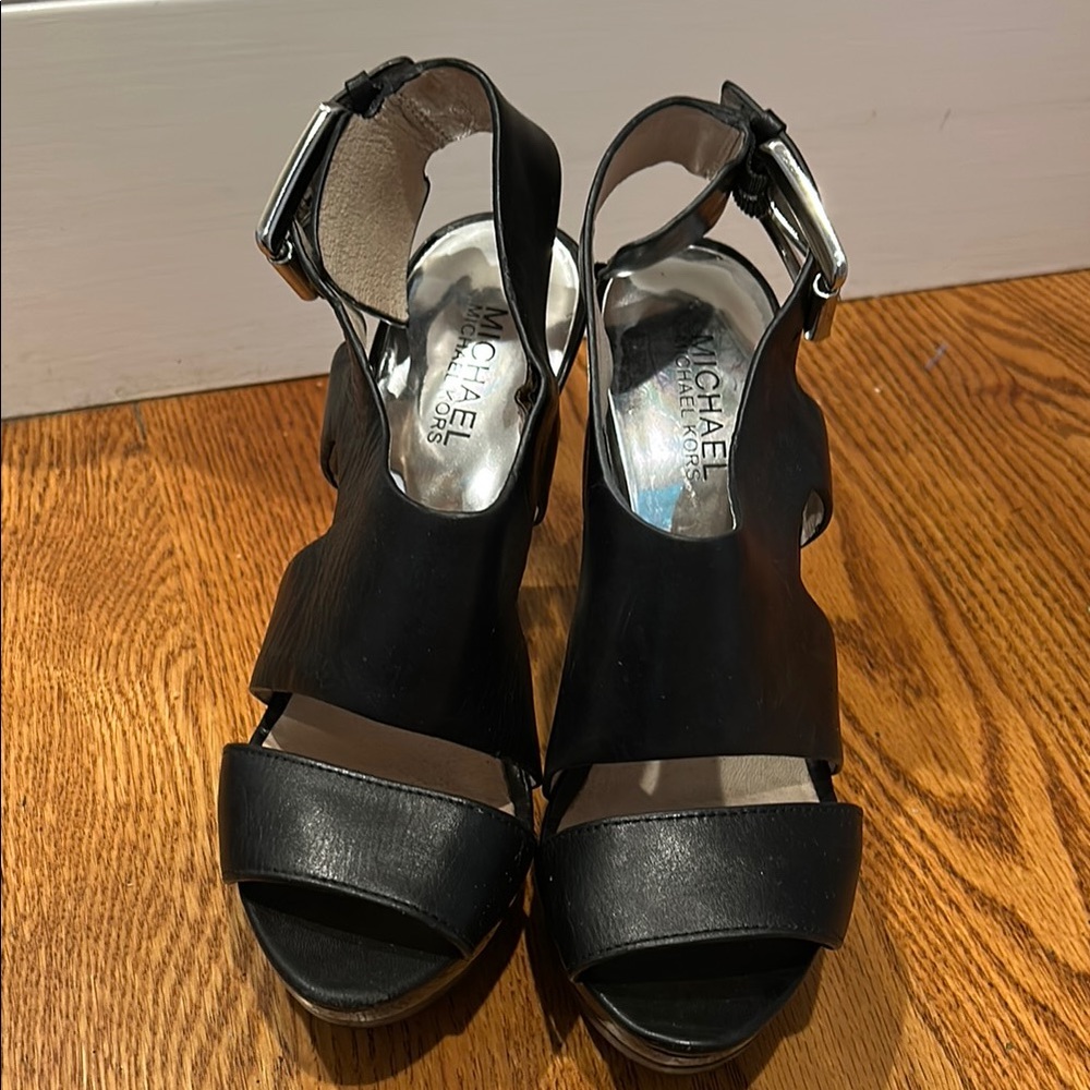 Michael Kors Black Heels with Ankle Strap